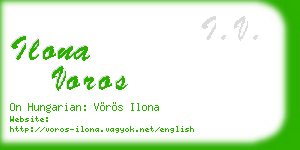 ilona voros business card